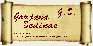Gorjana Dedinac vizit kartica